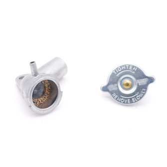 Pipe alu ⌀32 + bouchon radiateur Renault Dauphine 2ème modèle 2